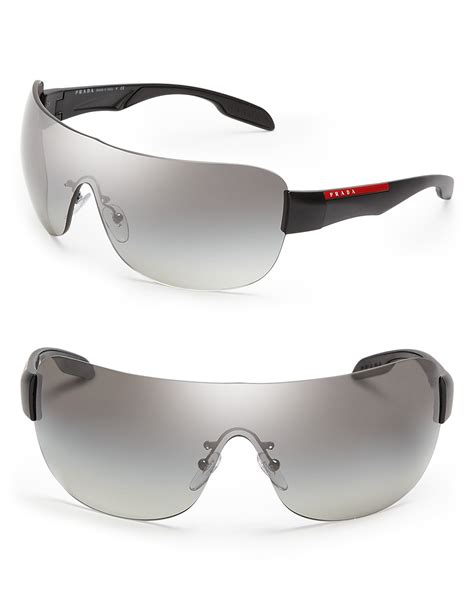 prada sport shield brown sunglasses|black and white prada sunglasses.